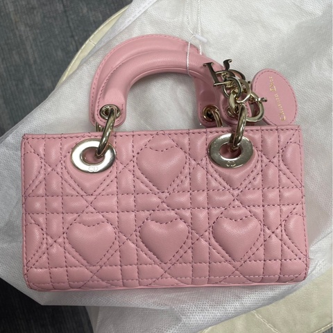 Dior 愛心粉色橫版D-joy Bag