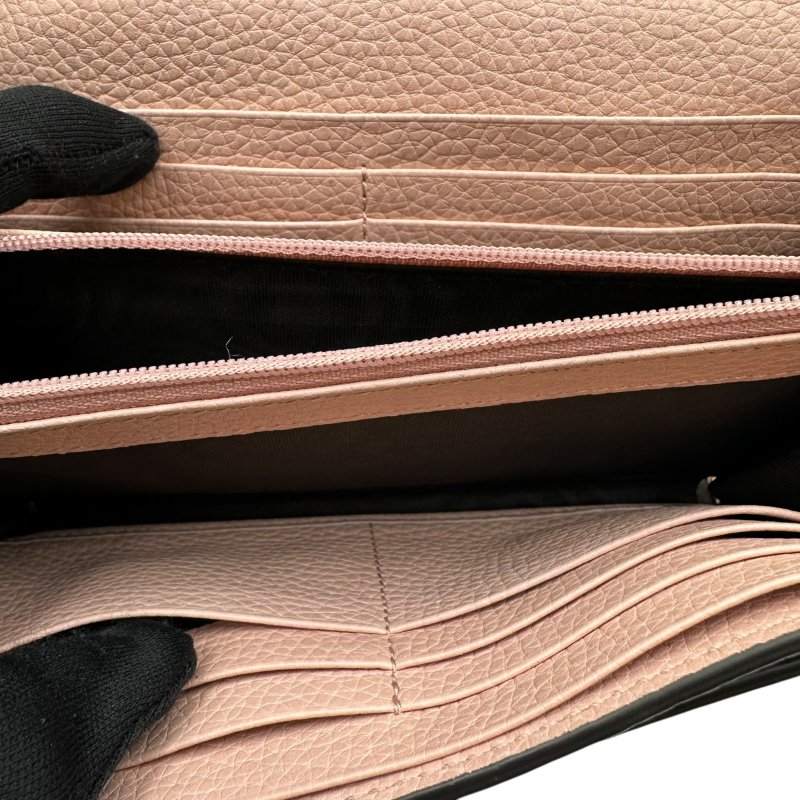 【美收精品】GUCCI 粉色長夾 C-86-10