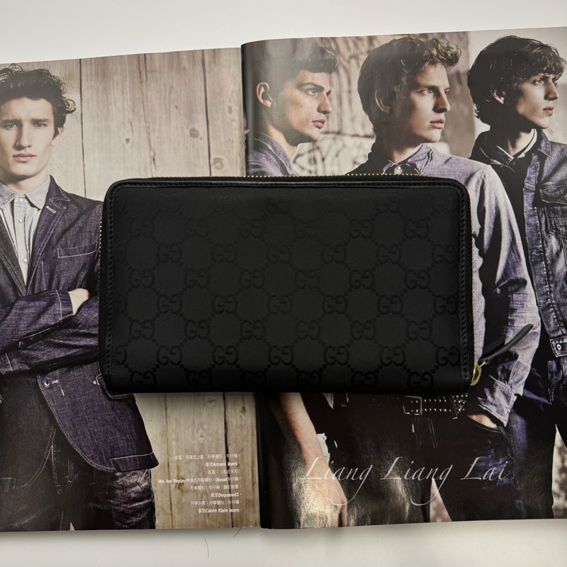 GUCCI 古馳 GG ssima 經典提花織布拉鍊長夾-1