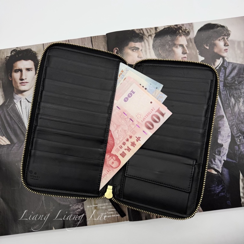 GUCCI 古馳 GG ssima 經典提花織布拉鍊長夾-4