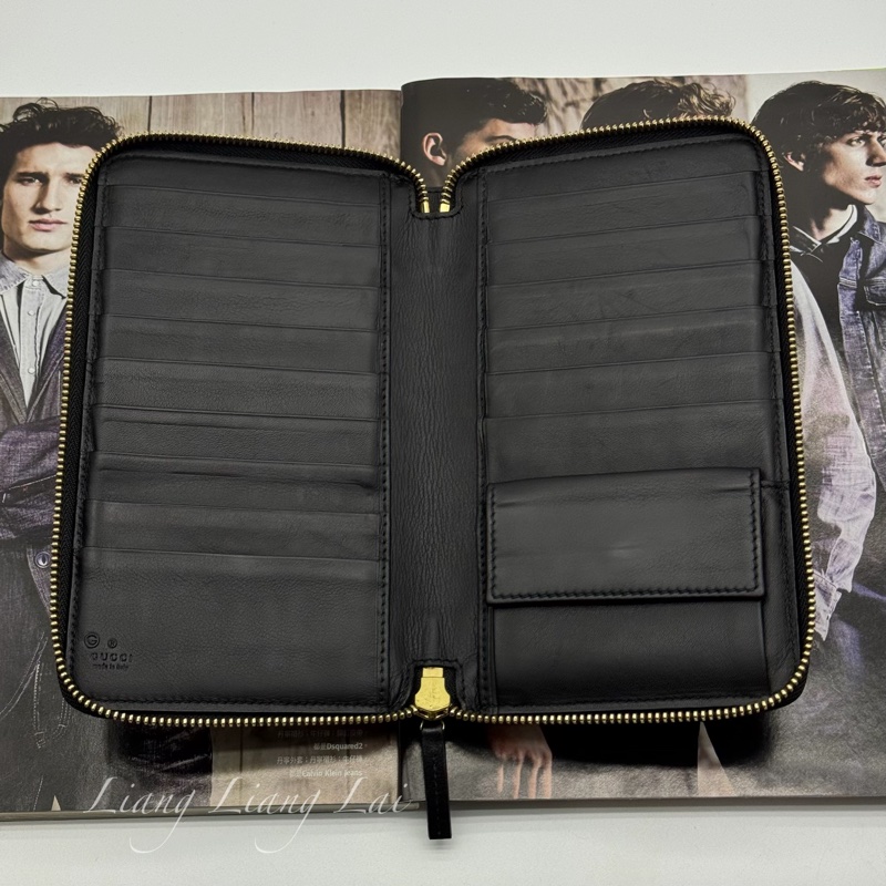 GUCCI 古馳 GG ssima 經典提花織布拉鍊長夾-5