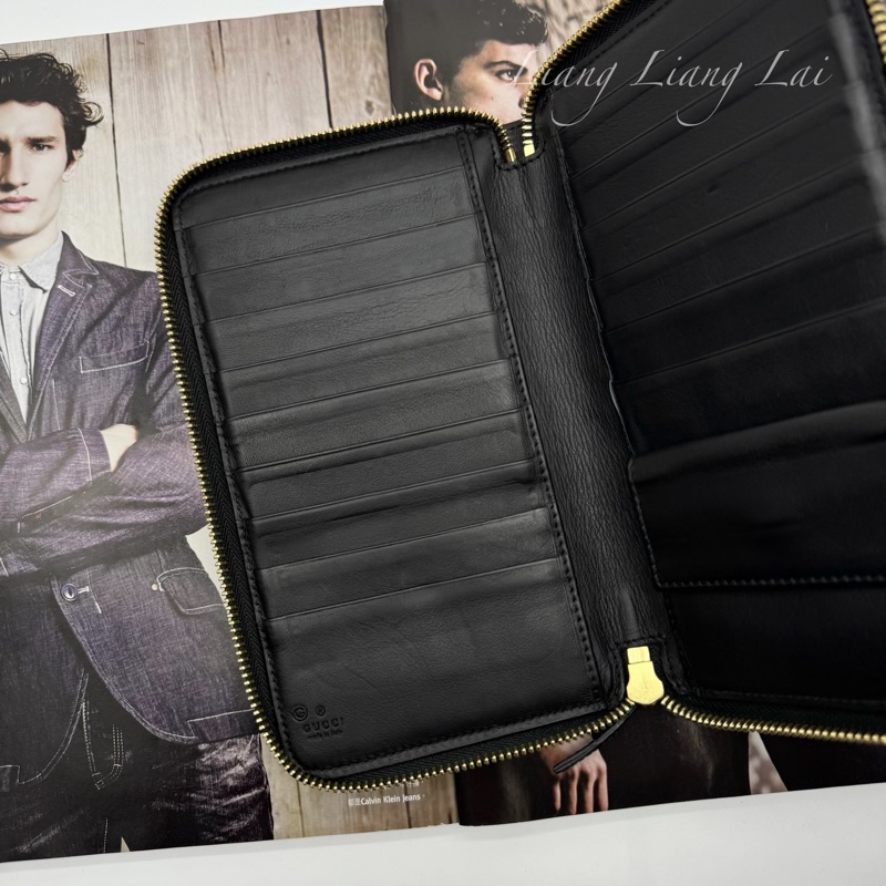 GUCCI 古馳 GG ssima 經典提花織布拉鍊長夾-7