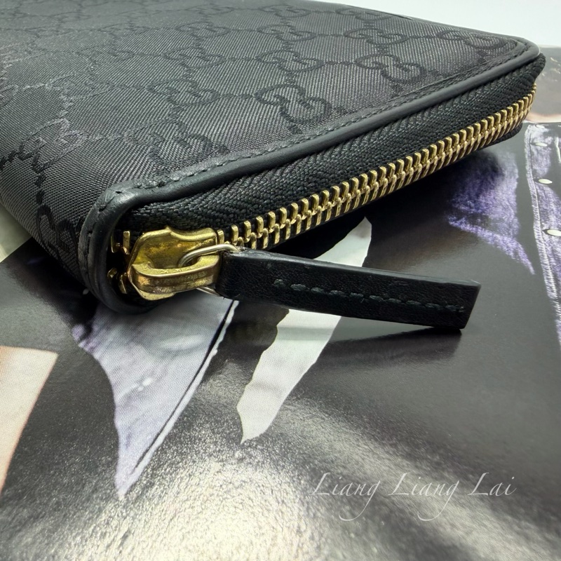 GUCCI 古馳 GG ssima 經典提花織布拉鍊長夾-13