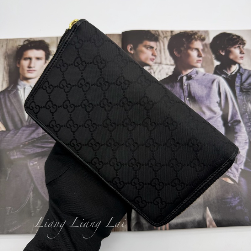 GUCCI 古馳 GG ssima 經典提花織布拉鍊長夾-15