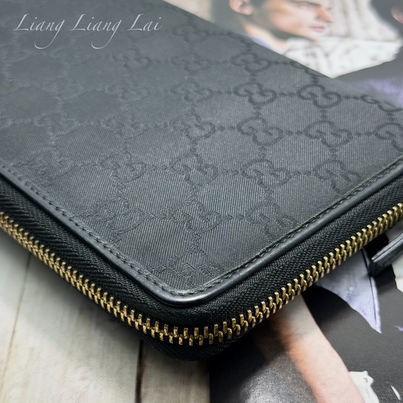 GUCCI 古馳 GG ssima 經典提花織布拉鍊長夾-21