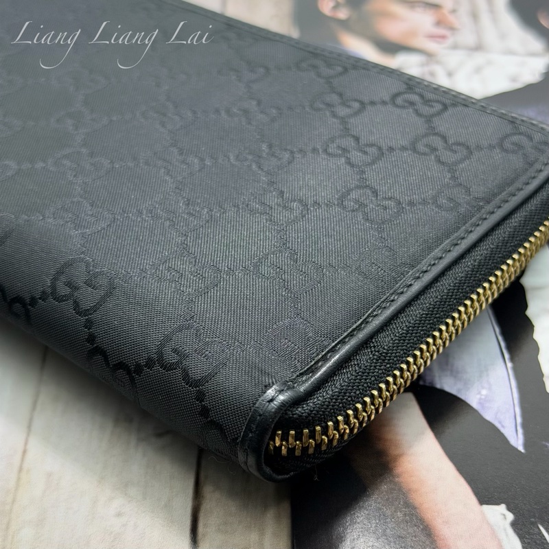 GUCCI 古馳 GG ssima 經典提花織布拉鍊長夾-22