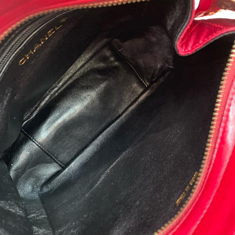 CHANEL  綢面紅色單肩包  XB217-9