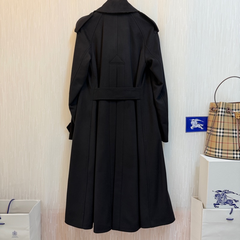 BURBERRY英國黑色羊絨混紡大衣UK4-3