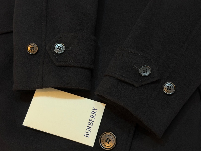 BURBERRY英國黑色羊絨混紡大衣UK4-4