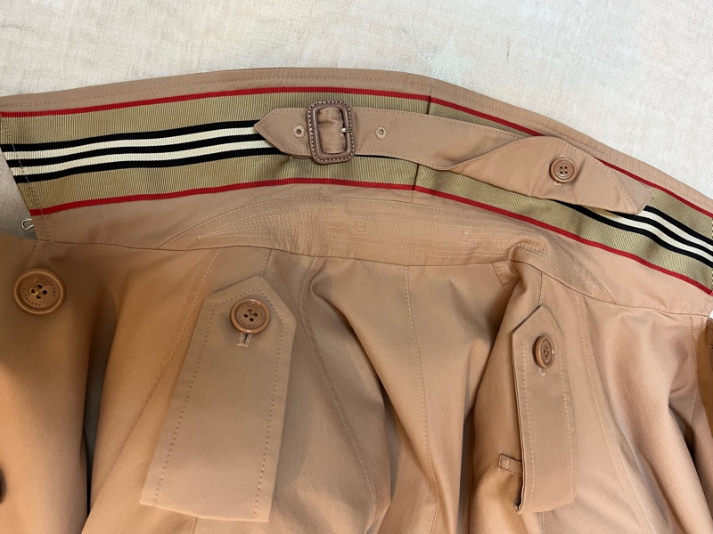 BURBERRY英國粉杏色側開衩長風衣UK4-6