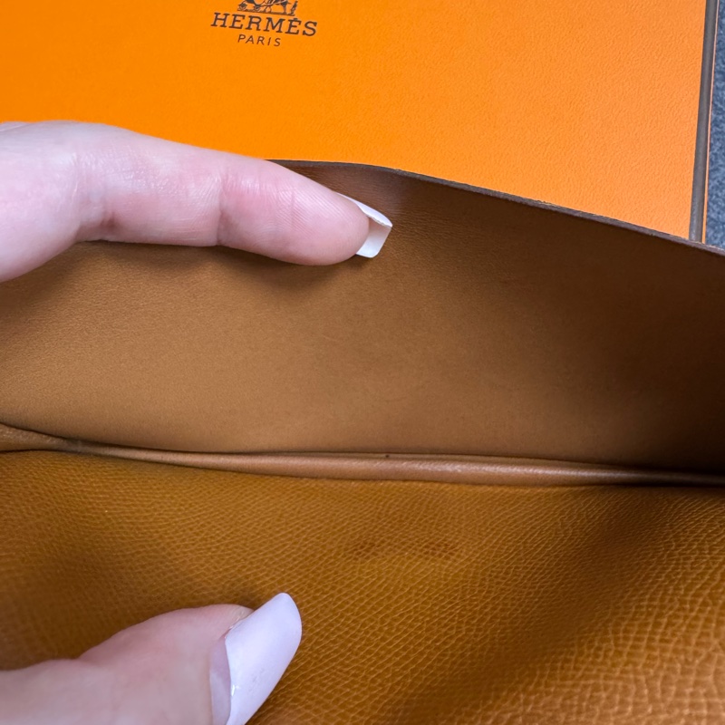 降價!自用首選HERMES 愛馬仕 Bearn H 長夾 金棕銀扣 X刻EPSOM-19