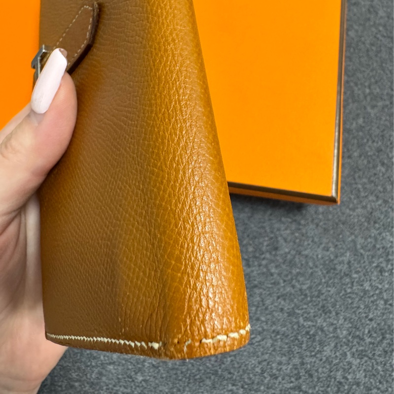 降價!自用首選HERMES 愛馬仕 Bearn H 長夾 金棕銀扣 X刻EPSOM-21