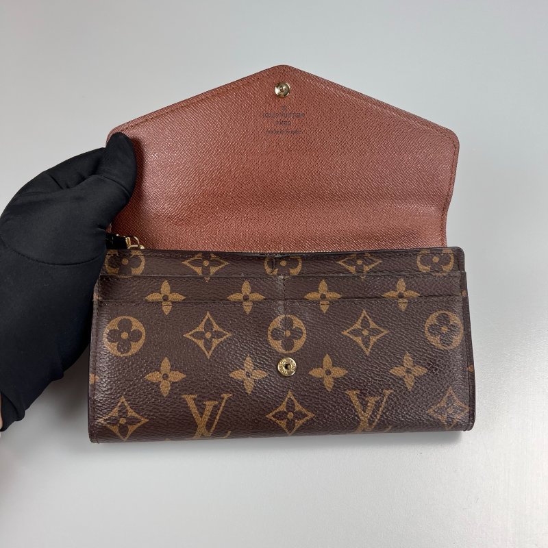 LV M60531/晶片款 棕老花SARAH長夾-4