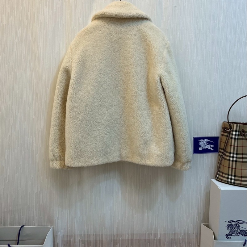 BURBERRY英國米色專屬標誌絨頭外套UK6-4