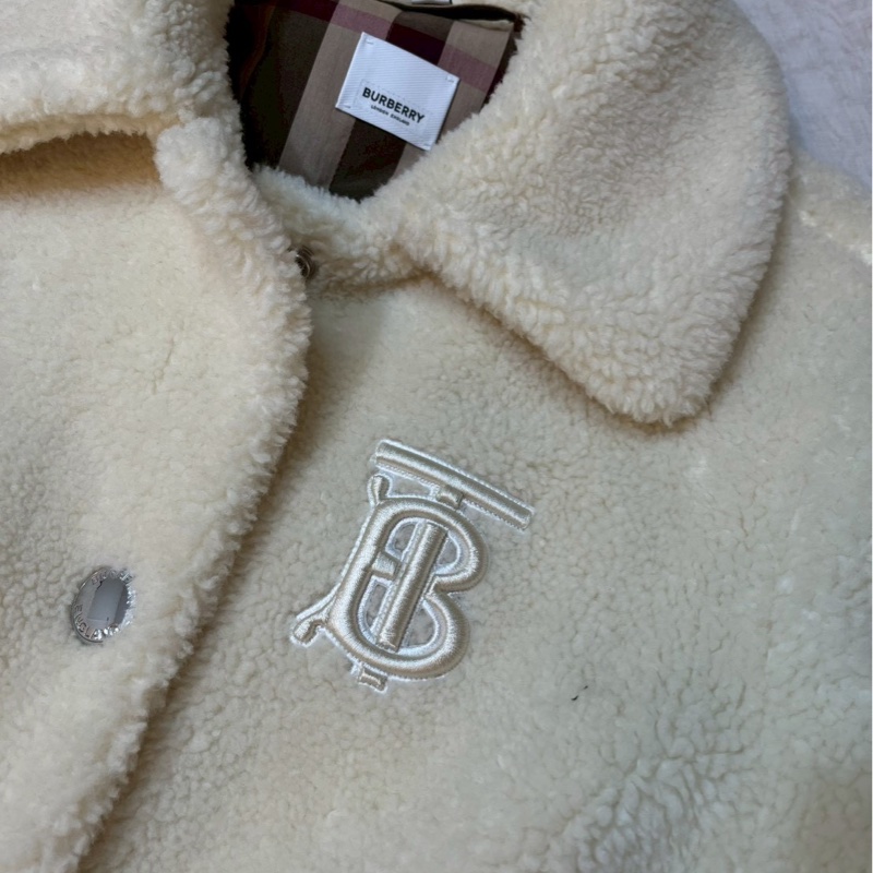 BURBERRY英國米色專屬標誌絨頭外套UK6-5