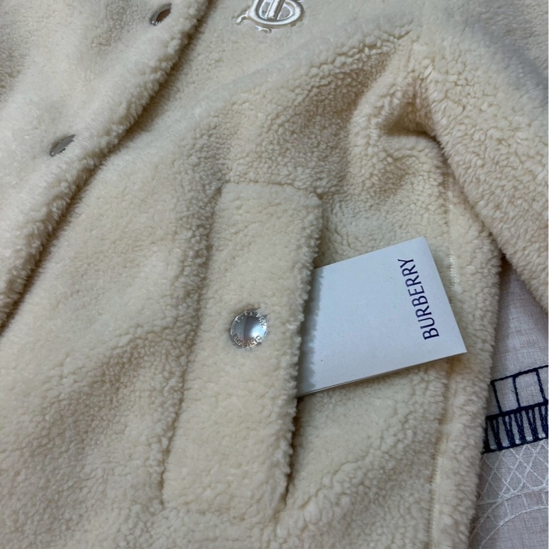 BURBERRY英國米色專屬標誌絨頭外套UK6-6