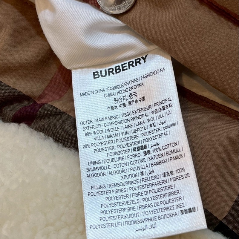 BURBERRY英國米色專屬標誌絨頭外套UK6-12