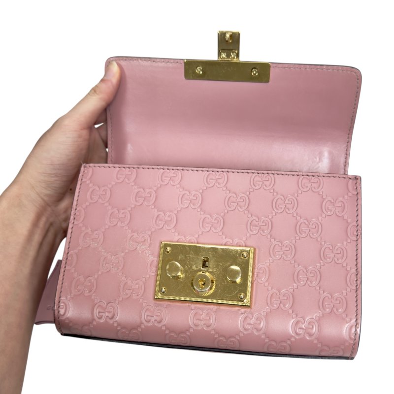 GUCCI GG Supreme Padlock 鏈條包-15