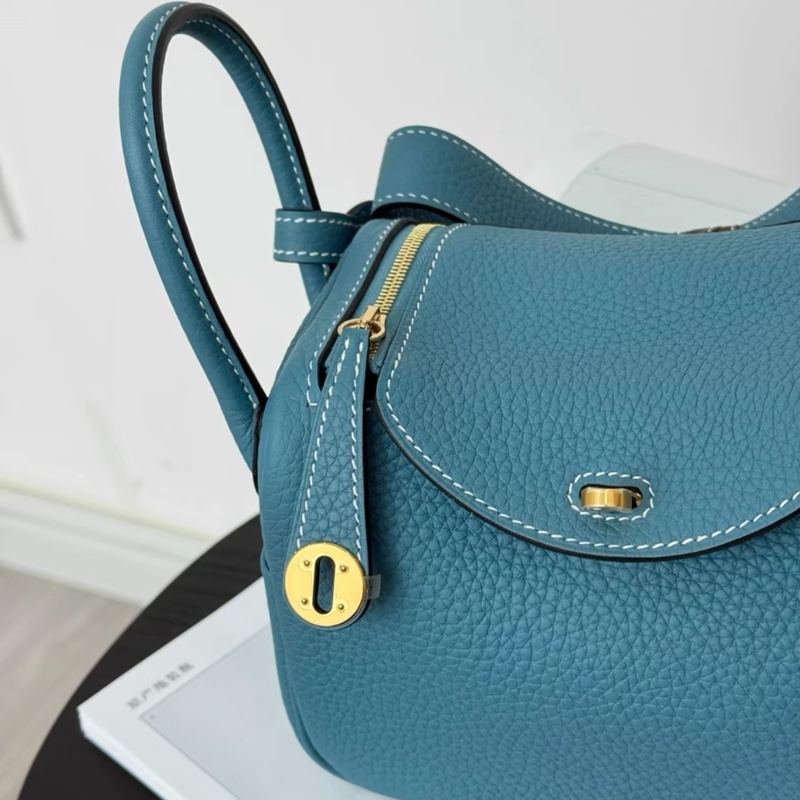 有購證🩷 愛馬仕 minilindy新牛仔藍金扣 tc皮B刻-1