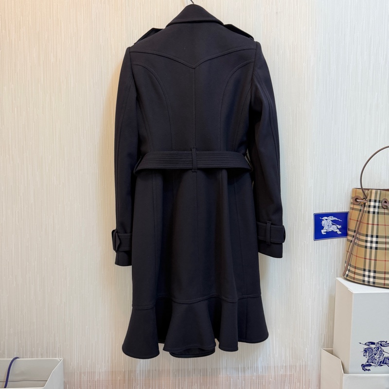 BURBERRY英國深藍羊絨混紡大衣UK6-6