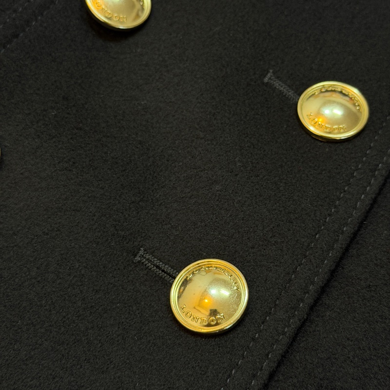 BURBERRY英國深藍羊絨混紡大衣UK6-9