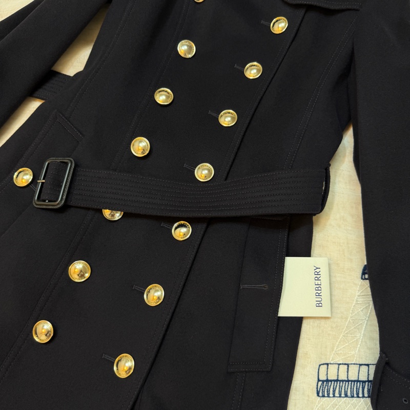 BURBERRY英國深藍羊絨混紡大衣UK6-10