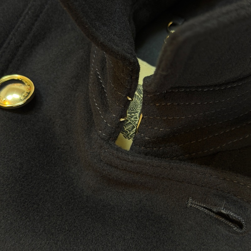 BURBERRY英國深藍羊絨混紡大衣UK6-11