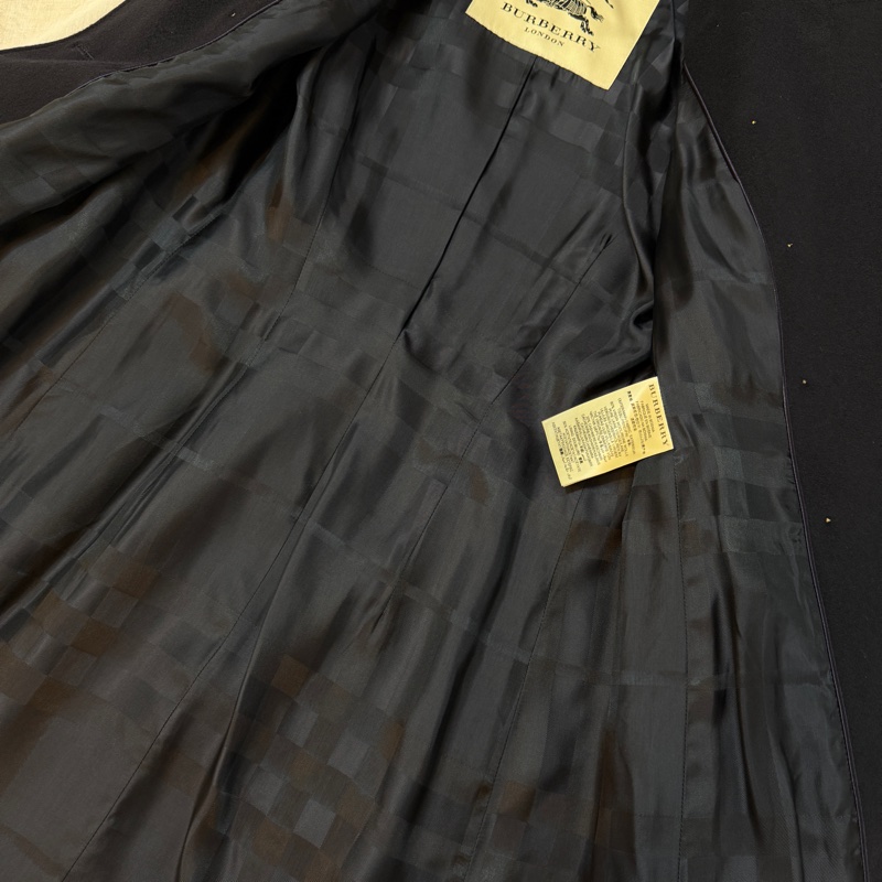 BURBERRY英國深藍羊絨混紡大衣UK6-13