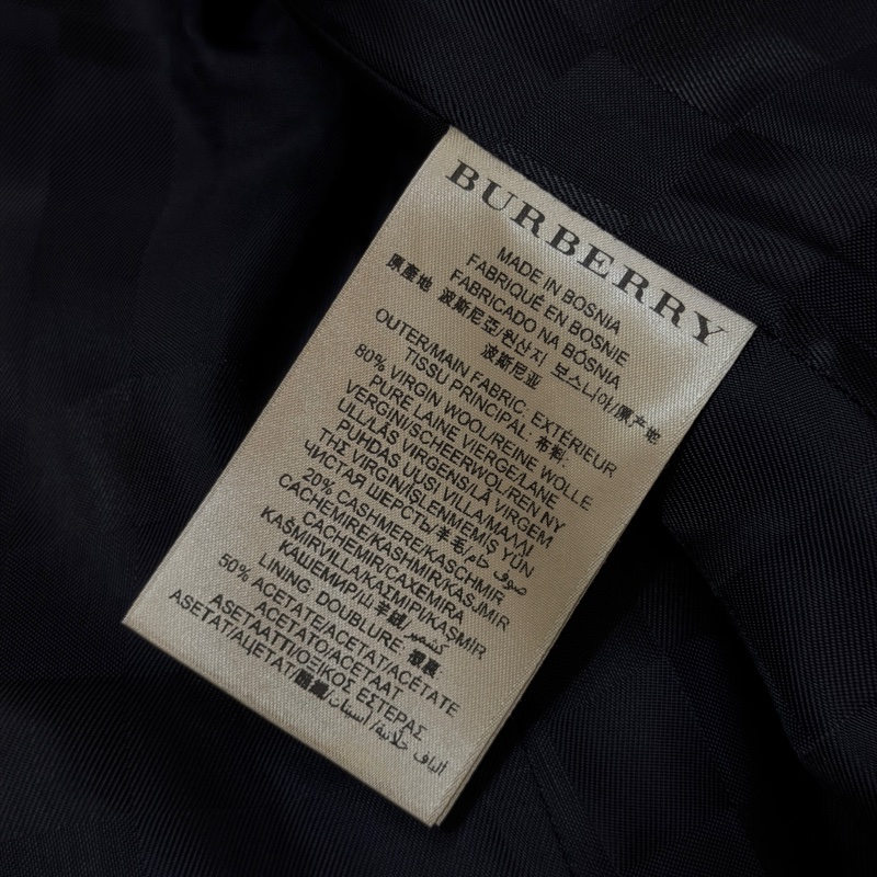 BURBERRY英國深藍羊絨混紡大衣UK6-17