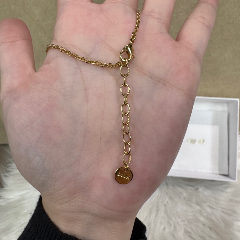 Dior CD Navy 白珍珠吊墜項鍊 近全新-3