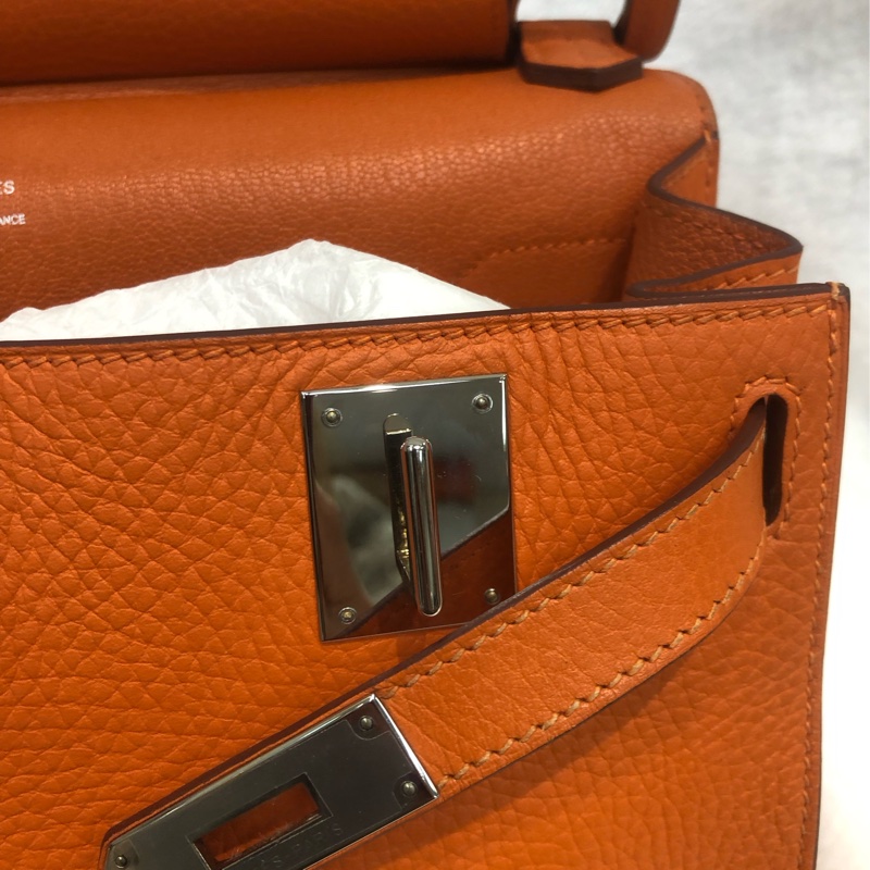 Hermes 吉卜賽 橙色銀扣TC XB731-18