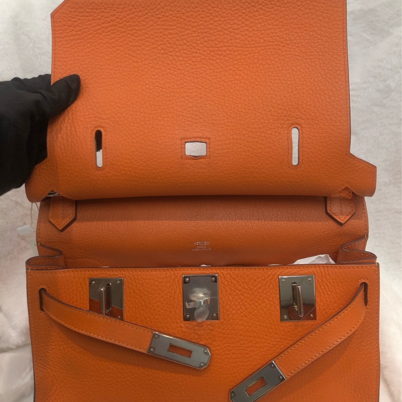 Hermes 吉卜賽 橙色銀扣TC XB731-20