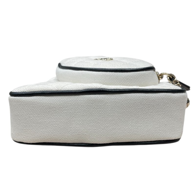 CHANEL 香奈兒 MINI網球包 帆布 白色 金扣 2022-2023 AP3150-5