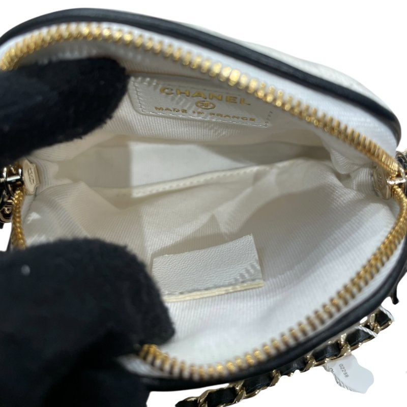 CHANEL 香奈兒 MINI網球包 帆布 白色 金扣 2022-2023 AP3150-9