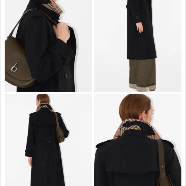 BURBERRY英國滑鐵盧黑色風衣UK8-1
