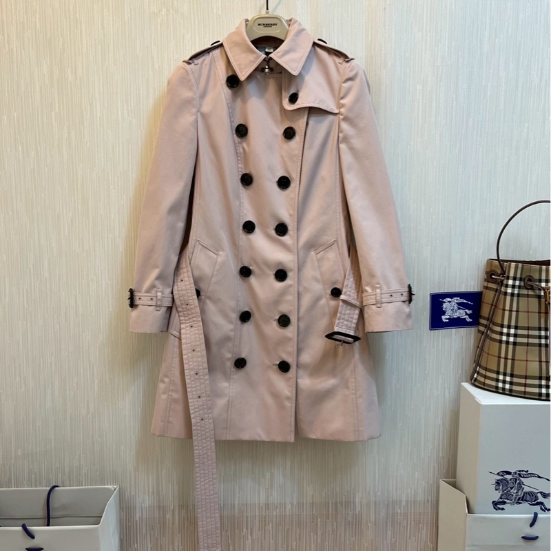 BURBERRY英國冰晶粉紅風衣UK8-3