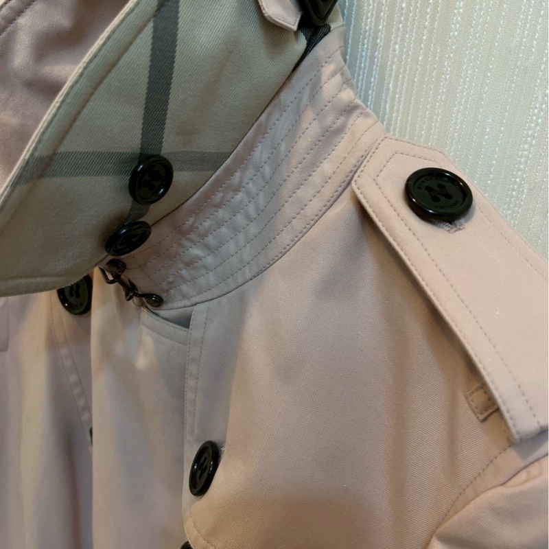 BURBERRY英國冰晶粉紅風衣UK8-5