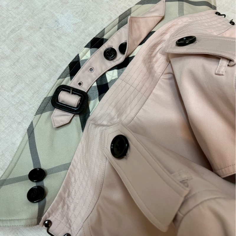 BURBERRY英國冰晶粉紅風衣UK8-6