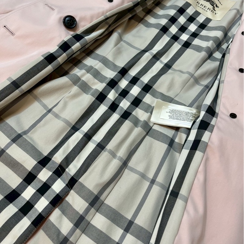 BURBERRY英國冰晶粉紅風衣UK8-10