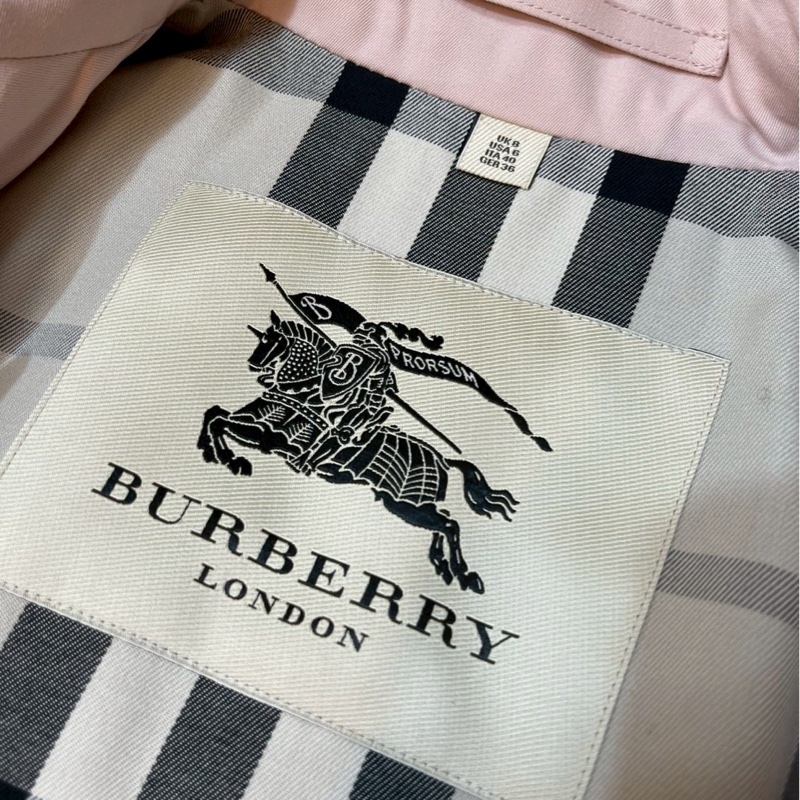 BURBERRY英國冰晶粉紅風衣UK8-11