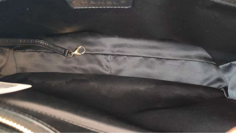 「JL精品代購」9新 香奈兒GST黑金荔枝牛皮托特包-19