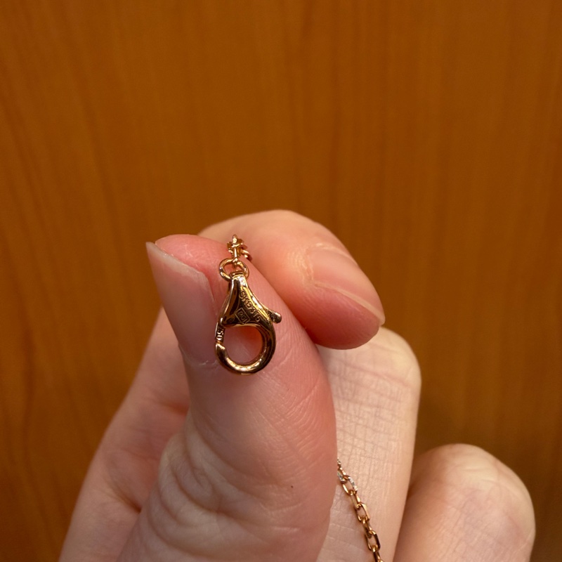 Cartier 750玫瑰金Love滿鑽雙環項鍊B7224528-8