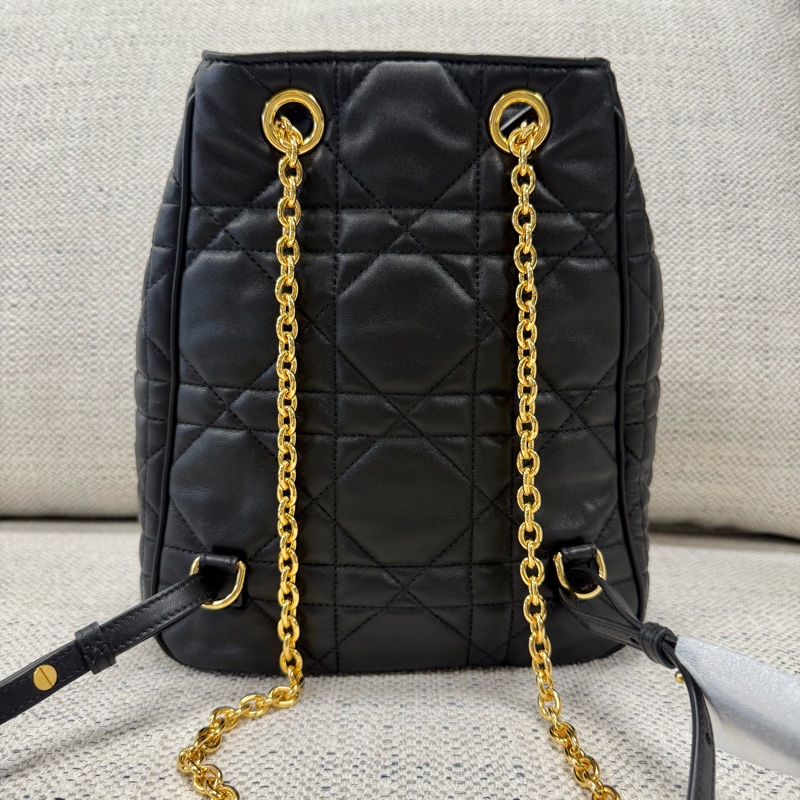 DIOR迪奧 Caro Multicarry FW25 經典CD標誌 羊皮 雙肩包 中號 女款 黑色-2