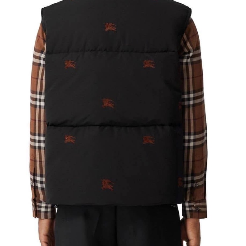 BURBERRY英國男款黑色鵝絨背心XS-2