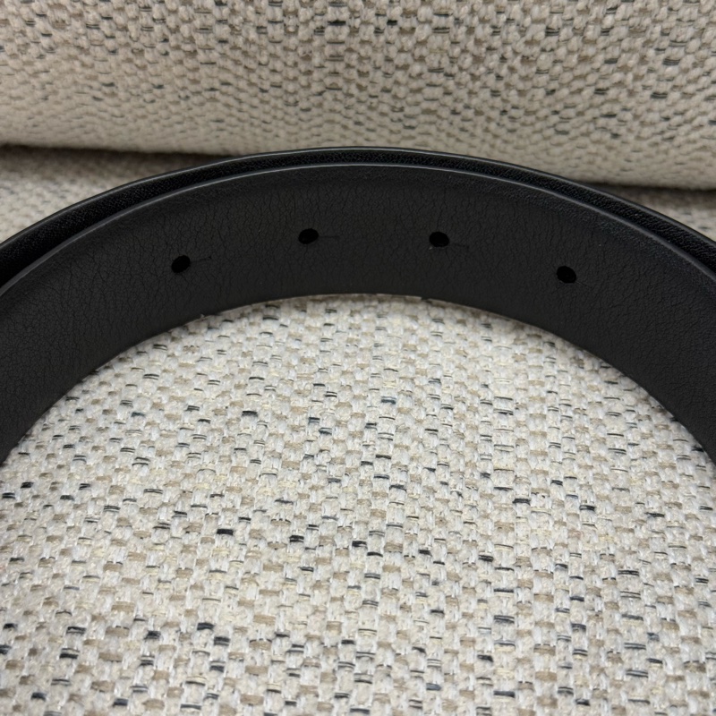 CHANEL香奈兒 Logo標識 針扣 牛皮 皮帶 男女同款 黑色 寬3CM-3