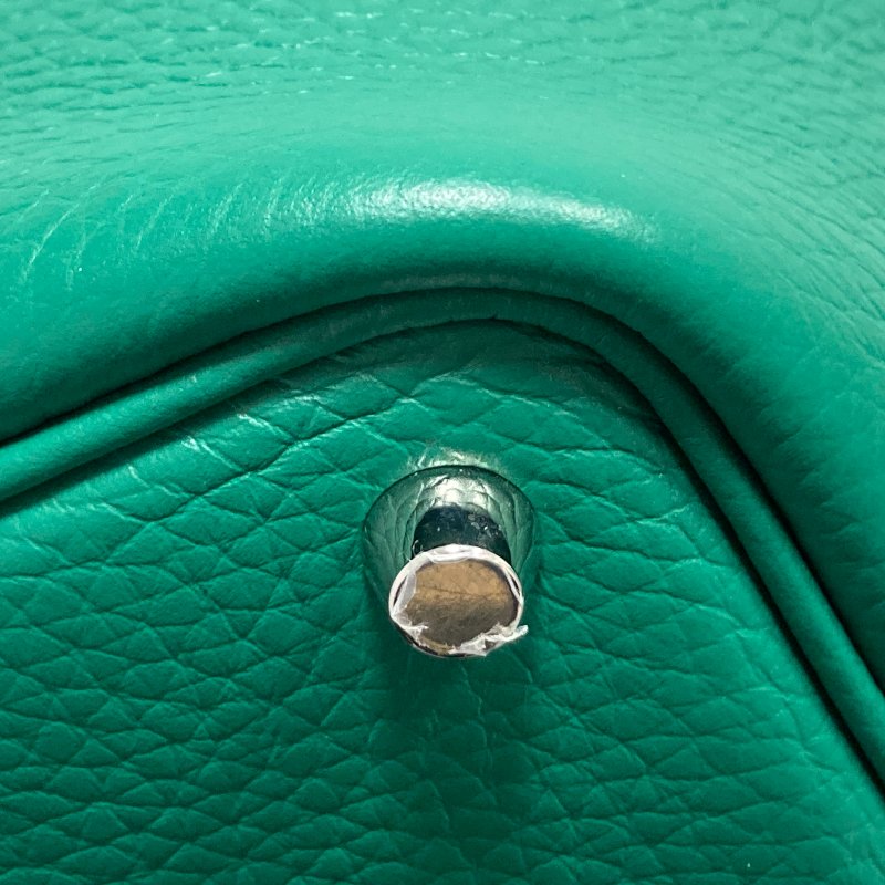 HERMES 愛馬仕 W刻 Picotin 18 菜籃子 牛皮 手挽袋 手提包 綠色 銀釦-5