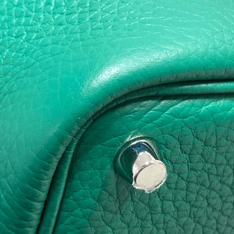 HERMES 愛馬仕 W刻 Picotin 18 菜籃子 牛皮 手挽袋 手提包 綠色 銀釦-6