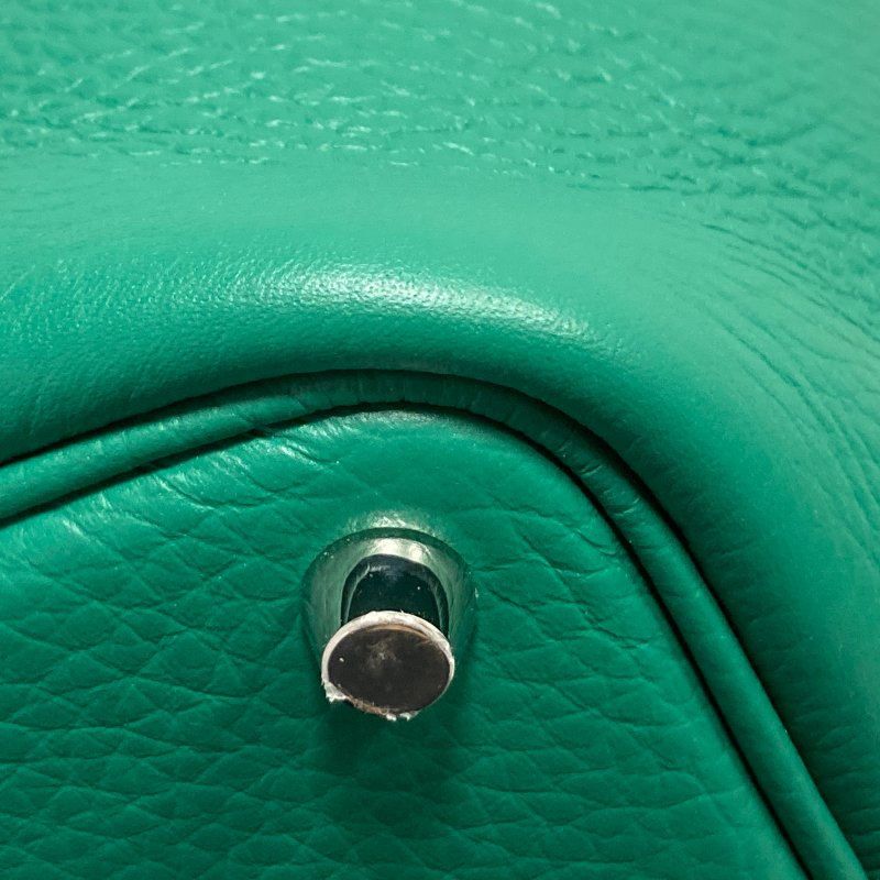 HERMES 愛馬仕 W刻 Picotin 18 菜籃子 牛皮 手挽袋 手提包 綠色 銀釦-7