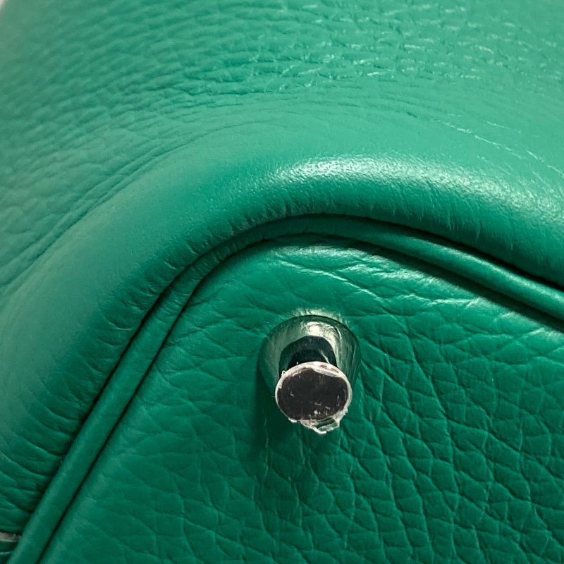 HERMES 愛馬仕 W刻 Picotin 18 菜籃子 牛皮 手挽袋 手提包 綠色 銀釦-8