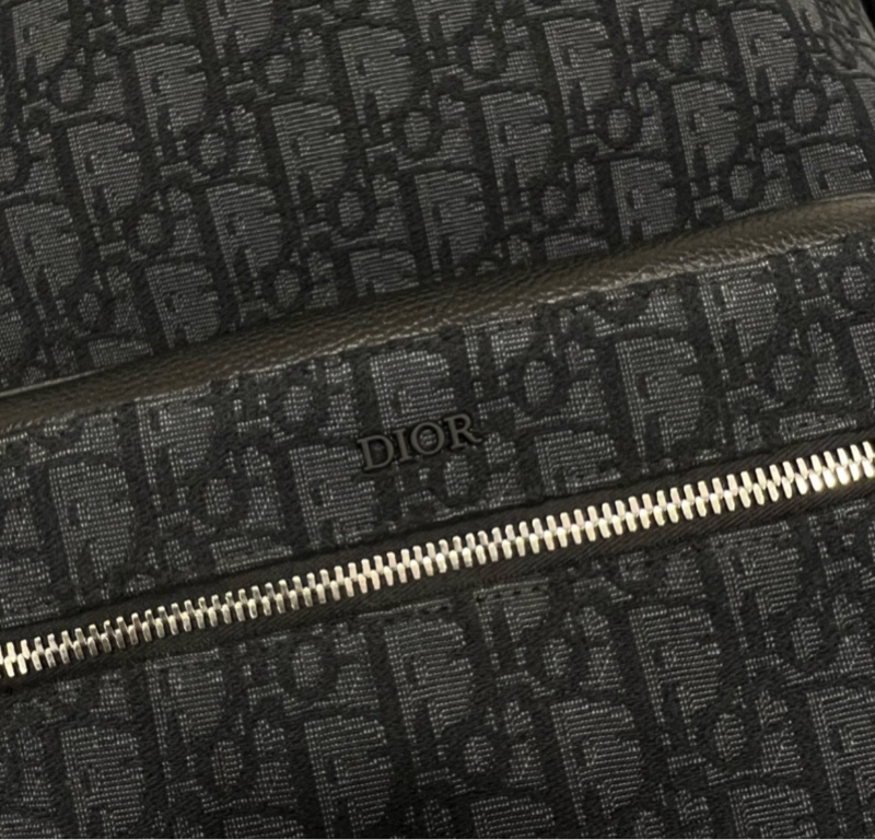 DIOR迪奧 Rider Oblique經典大容量刺繡老花滿印暗紋提花 織物 背包雙肩包 常規 男款 黑色-1